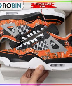 Cincinnati Bengals Logo Personalized Air Jordan 4 Sneaker