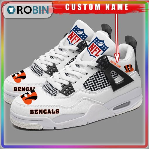 Cincinnati Bengals NFL Personalized Air Jordan 4 Sneaker