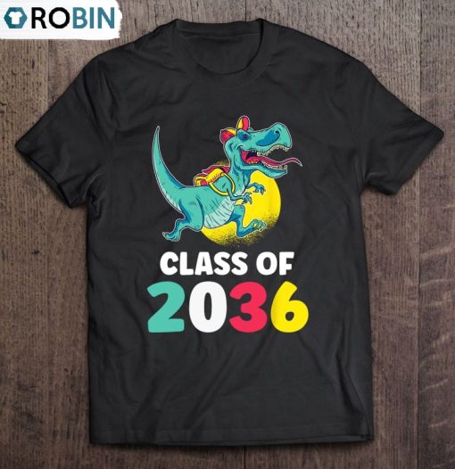 Class Of 2036 Back To School Kindergarten Trex Dinosaur Kids Unisex Shirt