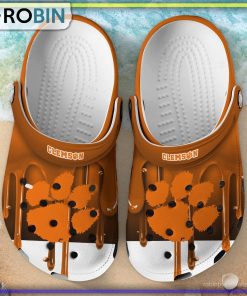 Clemson Tigers 3D Melting Paint Printed Crocs Shoes