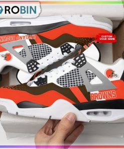 Cleveland Browns Design Personalized Air Jordan 4 Sneaker