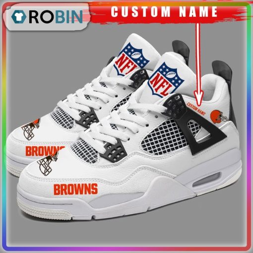 Cleveland Browns NFL Personalized Air Jordan 4 Sneaker