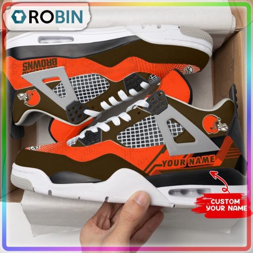 Cleveland Browns Personalized Air Jordan 4 Sneaker