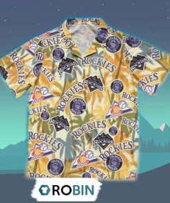 Colorado Rockies Palm Tree Hawaiian Shirt, 3D Printed Aloha Shirt Colorado Rockies Palm Tree Hawaiian Shirt, 3D Printed Aloha Shirt