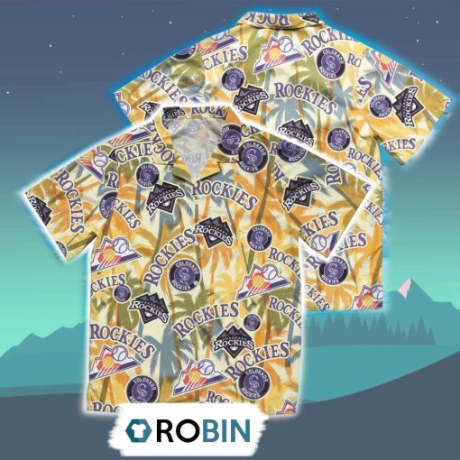 Colorado Rockies Palm Tree Hawaiian Shirt, 3D Printed Aloha Shirt