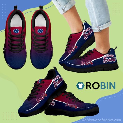 Colorful Atlanta Braves Passion Breathable Running Sneaker