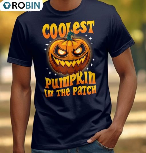 Coolest Pumpkin In The Patch Funny Shirt, Pumpkin Halloween Groovy Unisex Hoodie Tee Tops