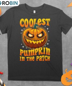 Coolest Pumpkin In The Patch Funny Shirt, Pumpkin Halloween Groovy Unisex Hoodie Tee Tops