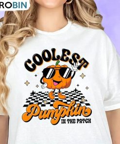 Coolest Pumpkin In The Patch Trendy Shirt, Retro Halloween Sweater Unisex T Shirt