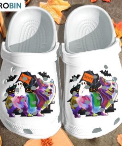 Corgi Dog Enjoy With Humorous Ghost Boo Crocs Shoes Corgi Dog Enjoy With Humorous Ghost Boo Crocs Shoes