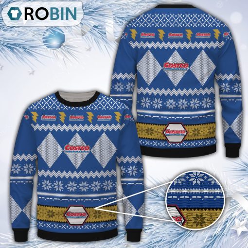 Costco Blue Merry Christmas All Over Print Ugly Sweater