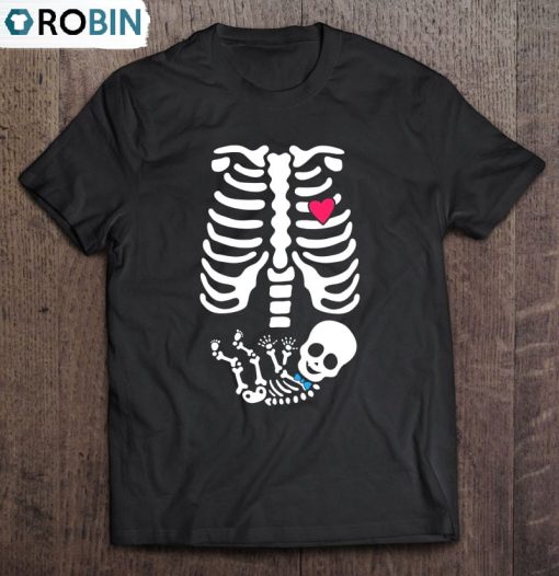 Couples Pregnancy Costume Skeleton Baby Boy Xray Maternity Unisex Shirt