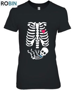 Couples Pregnancy Costume Skeleton Baby Boy Xray Maternity Unisex Shirt