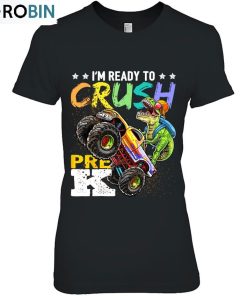 Crush Pre-K Dinosaur Monster Truck Back To School Boy Gifts Unisex Shirt