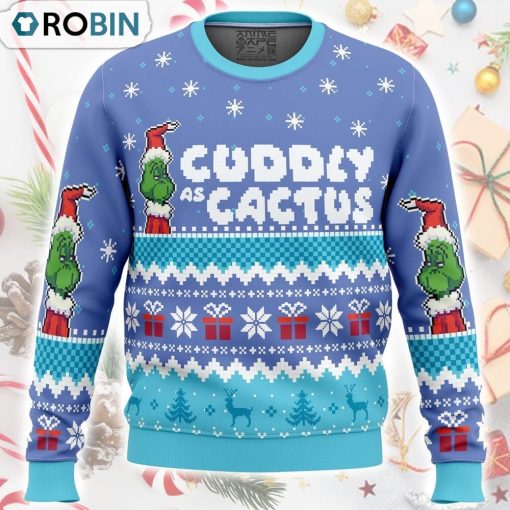Cuddly as a Cactus Grinch Ugly Christmas Sweater