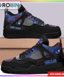 Custom Buffalo Bills Logo Pattern Air Jordan 4 Sneaker