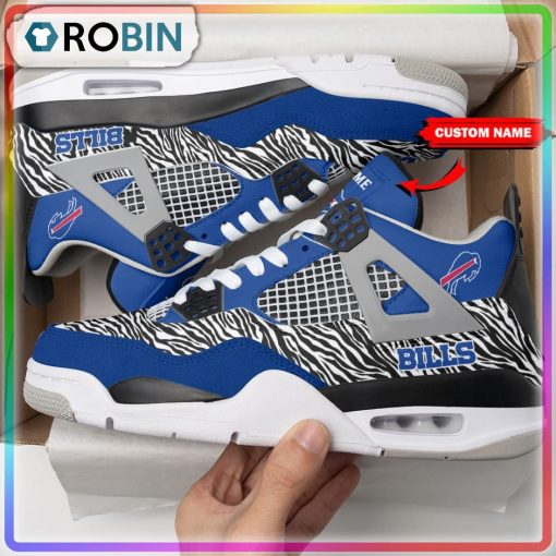 Custom Buffalo Bills Tiger Skin Air Jordan 4 Sneaker