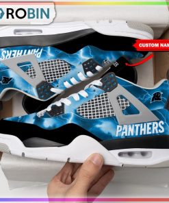 Custom Carolina Panthers Thunder Air Jordan 4 Sneaker
