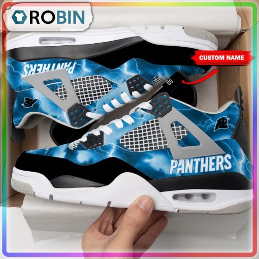 Custom Carolina Panthers Thunder Air Jordan 4 Sneaker