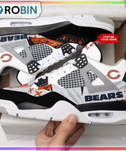 Custom Chicago Bears Ink Splash Air Jordan 4 Sneaker
