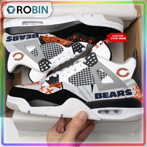Custom Chicago Bears Ink Splash Air Jordan 4 Sneaker