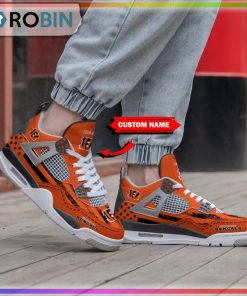Custom Cincinnati Bengals American Flag Air Jordan 4 Sneaker