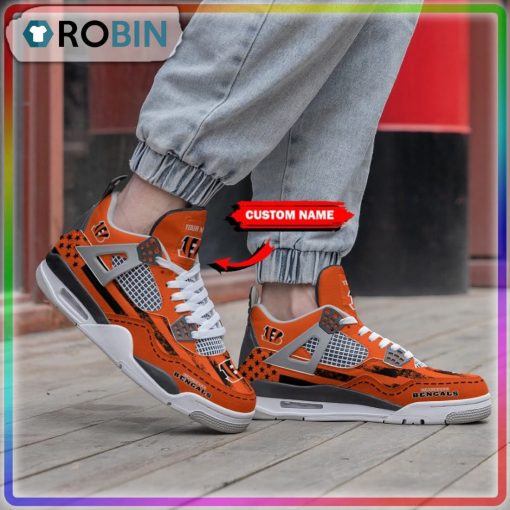 Custom Cincinnati Bengals American Flag Air Jordan 4 Sneaker