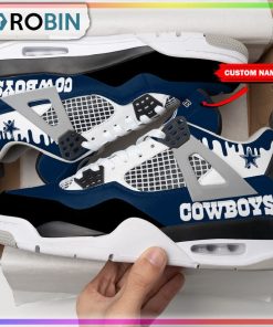 Custom Dallas Cowboys Paint Air Jordan 4 Sneaker Custom Dallas Cowboys Paint Air Jordan 4 Sneaker