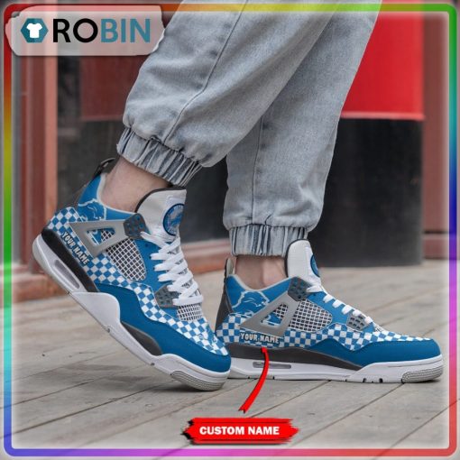Custom Detroit Lions Cảo Pattern Air Jordan 4 Sneaker