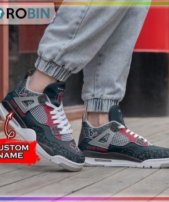 Custom Houston Texans Glitter Air Jordan 4 Sneaker