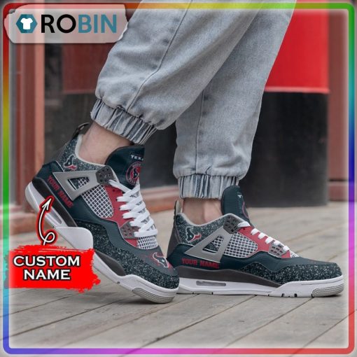 Custom Houston Texans Glitter Air Jordan 4 Sneaker