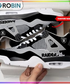 Custom Las Vegas Raiders Football Air Jordan 4 Sneaker