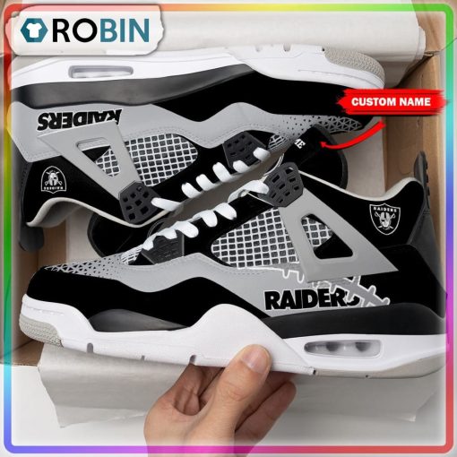 Custom Las Vegas Raiders Football Air Jordan 4 Sneaker