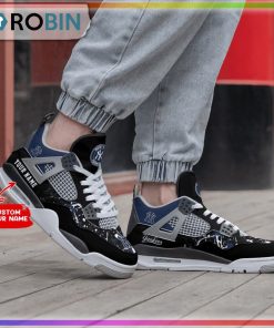 Custom New York Yankees Ink Splash Air Jordan 4 Sneaker