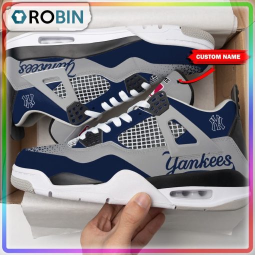 Custom New York Yankees Logo Air Jordan 4 Sneaker