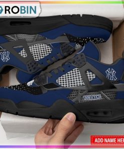 Custom New York Yankees Metal Design Air Jordan 4 Sneaker