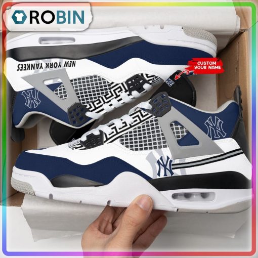 Custom New York Yankees NFL Football Air Jordan 4 Sneaker