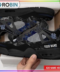 Custom New York Yankees NFL Ink Splash Air Jordan 4 Sneaker