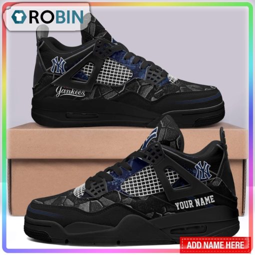 Custom New York Yankees NFL Ink Splash Air Jordan 4 Sneaker
