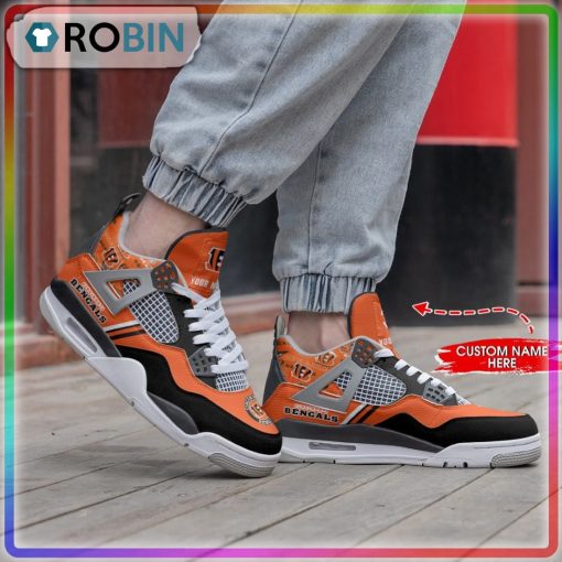 Custom NFL Cincinnati Bengals Logo Air Jordan 4 Sneaker