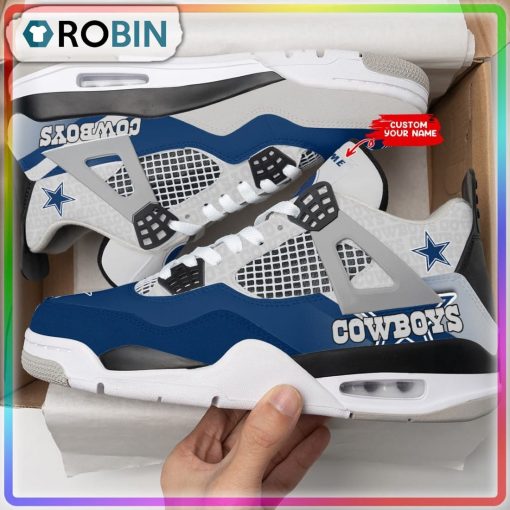 Custom NFL Dallas Cowboys Logo Design Air Jordan 4 Sneaker