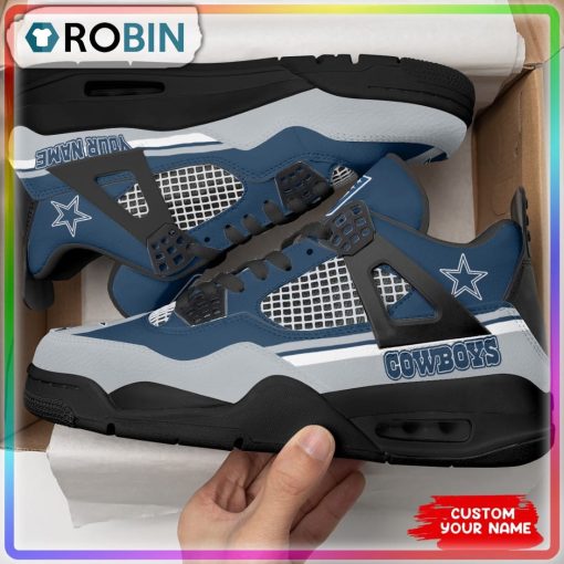 Custom NFL Dallas Cowboys Pattern Air Jordan 4 Sneaker