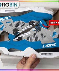 Custom NFL Detroit Lions Air Jordan 4 Sneaker