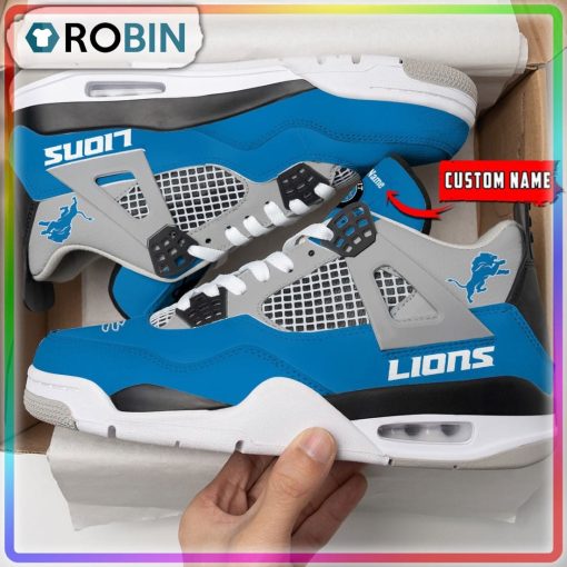 Custom NFL Detroit Lions Air Jordan 4 Sneaker