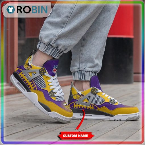 Custom NFL Minnesota Vikings Air Jordan 4 Sneaker