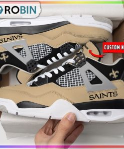 Custom NFL New Orleans Saints Air Jordan 4 Sneaker