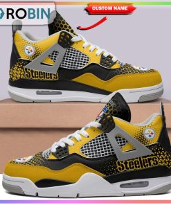 Custom NFL Pittsburgh Steelers Air Jordan 4 Sneaker Custom NFL Pittsburgh Steelers Air Jordan 4 Sneaker