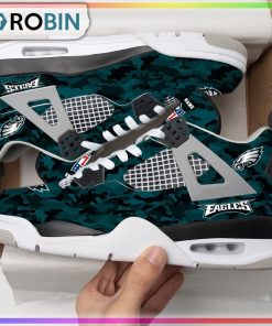 Custom Philadelphia Eagles Camouflage Air Jordan 4 Sneaker