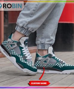 Custom Philadelphia Eagles Caro Pattern Air Jordan 4 Sneaker