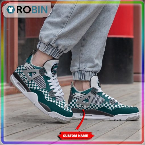 Custom Philadelphia Eagles Caro Pattern Air Jordan 4 Sneaker